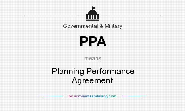 What does PPA mean? It stands for Planning Performance Agreement