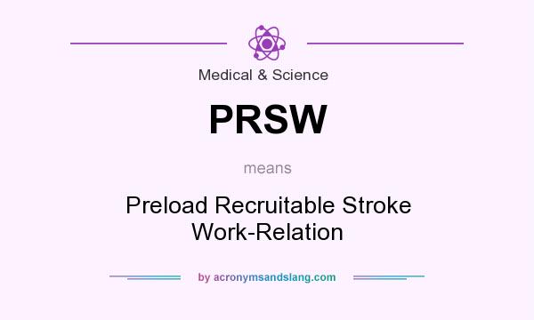 What does PRSW mean? It stands for Preload Recruitable Stroke Work-Relation