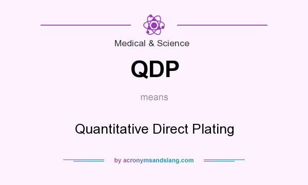 What does QDP mean? It stands for Quantitative Direct Plating