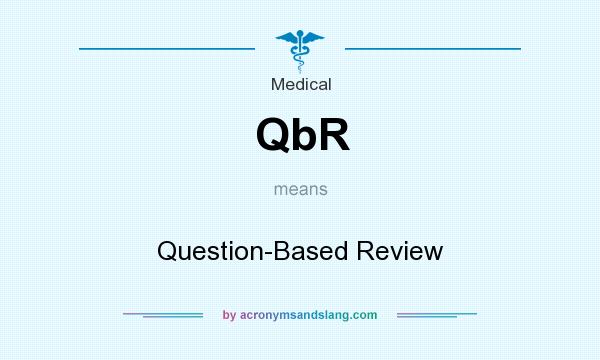 What does QbR mean? It stands for Question-Based Review