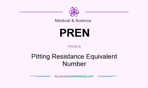 What does PREN mean? It stands for Pitting Resistance Equivalent Number