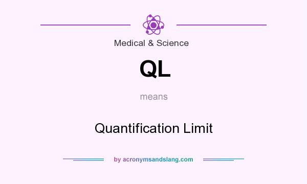 What does QL mean? It stands for Quantification Limit