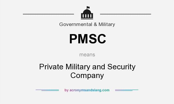 What does PMSC mean? It stands for Private Military and Security Company
