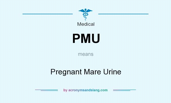 What does PMU mean? It stands for Pregnant Mare Urine