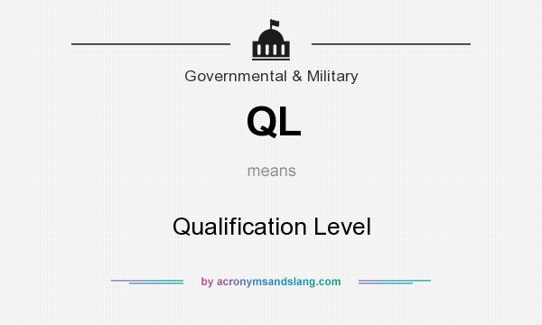 What does QL mean? It stands for Qualification Level