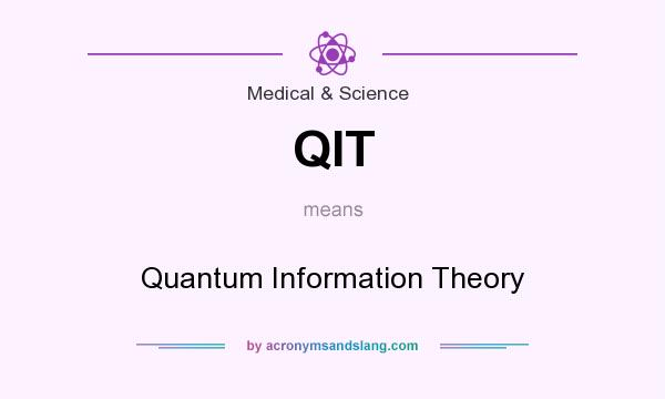What does QIT mean? It stands for Quantum Information Theory
