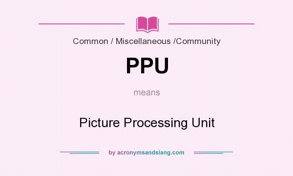 What does PPU mean? It stands for Picture Processing Unit