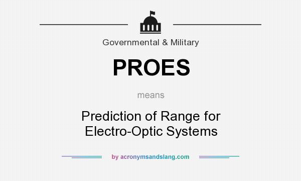 What does PROES mean? It stands for Prediction of Range for Electro-Optic Systems