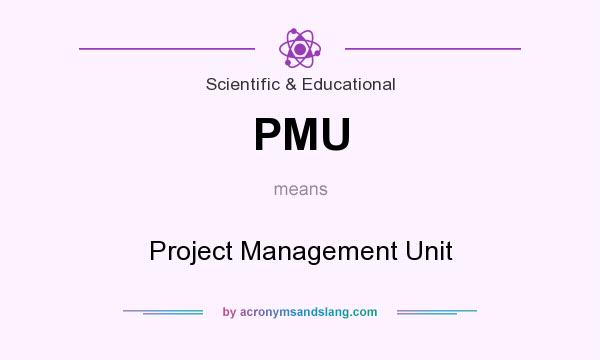 What does PMU mean? It stands for Project Management Unit