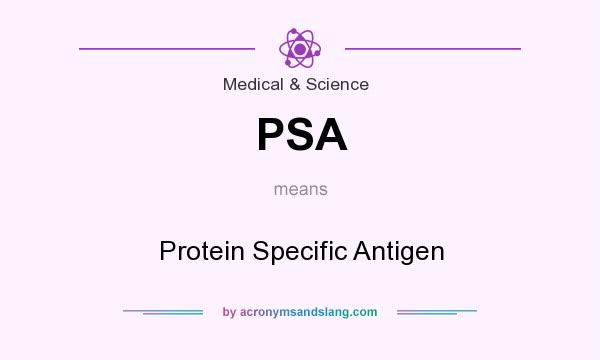 What does PSA mean? It stands for Protein Specific Antigen