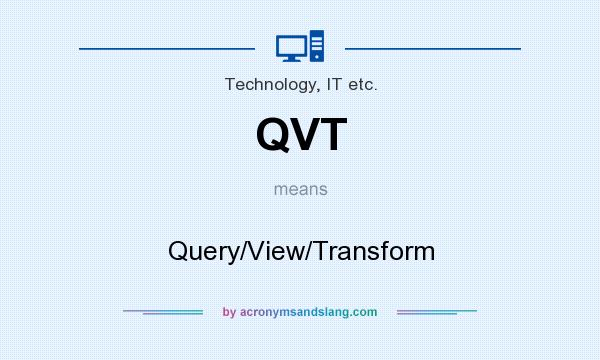 What does QVT mean? It stands for Query/View/Transform