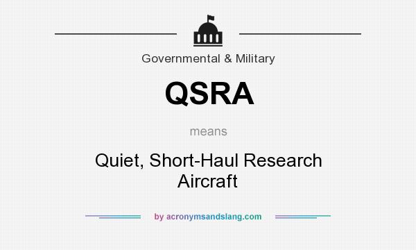 What does QSRA mean? It stands for Quiet, Short-Haul Research Aircraft