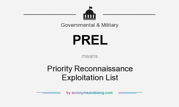 What does PREL mean? It stands for Priority Reconnaissance Exploitation List