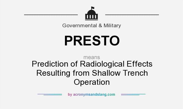 What does PRESTO mean? It stands for Prediction of Radiological Effects Resulting from Shallow Trench Operation