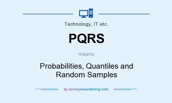 What does PQRS mean? It stands for Probabilities, Quantiles and Random Samples