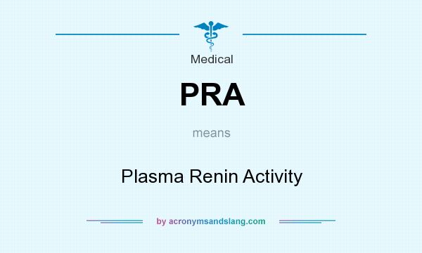 What does PRA mean? It stands for Plasma Renin Activity