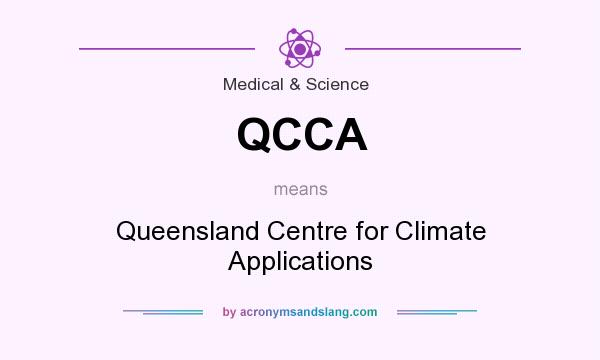 What does QCCA mean? It stands for Queensland Centre for Climate Applications