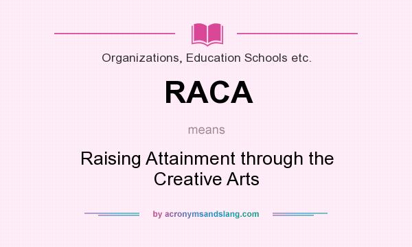 What does RACA mean? It stands for Raising Attainment through the Creative Arts