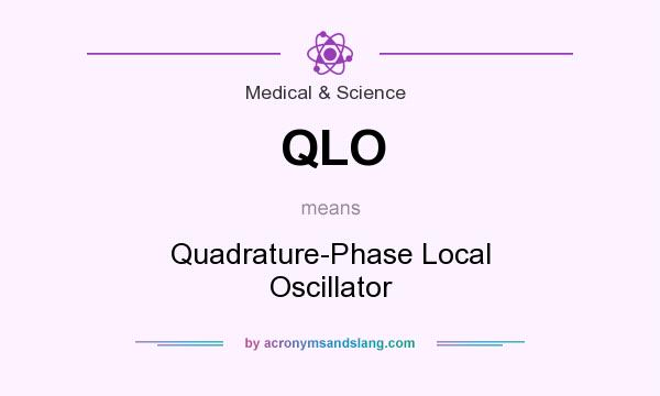 What does QLO mean? It stands for Quadrature-Phase Local Oscillator