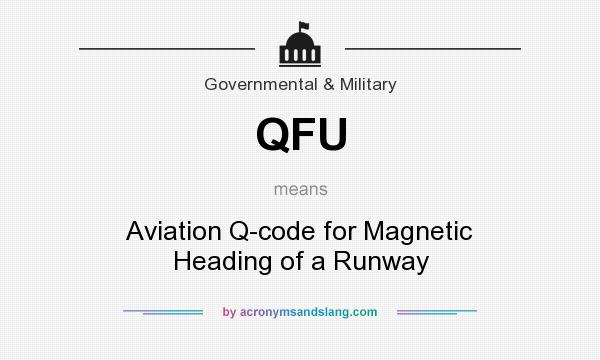 What does QFU mean? It stands for Aviation Q-code for Magnetic Heading of a Runway