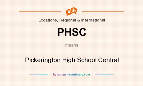 What does PHSC mean? It stands for Pickerington High School Central