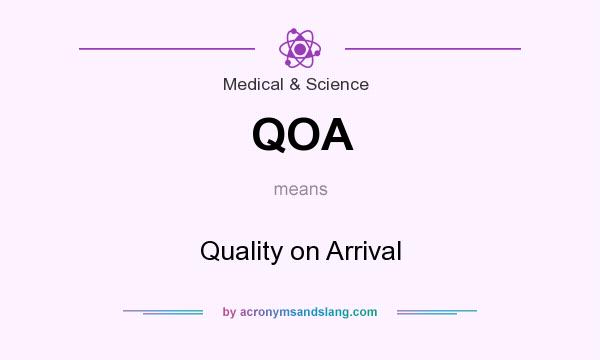 What does QOA mean? It stands for Quality on Arrival