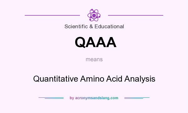 What does QAAA mean? It stands for Quantitative Amino Acid Analysis