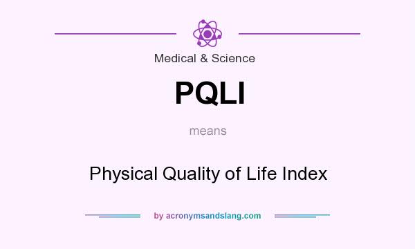 What does PQLI mean? It stands for Physical Quality of Life Index