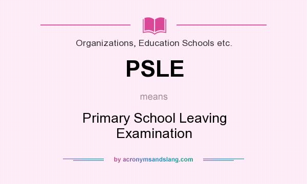What does PSLE mean? It stands for Primary School Leaving Examination