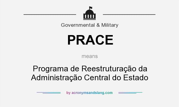 What does PRACE mean? It stands for Programa de Reestruturação da Administração Central do Estado