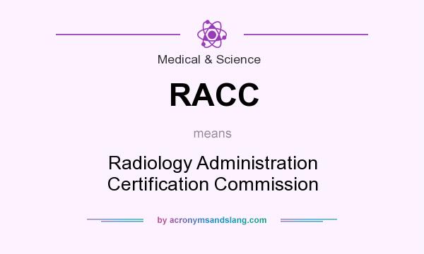What does RACC mean? It stands for Radiology Administration Certification Commission