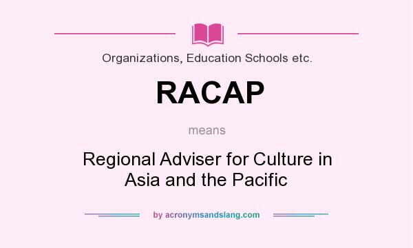 What does RACAP mean? It stands for Regional Adviser for Culture in Asia and the Pacific