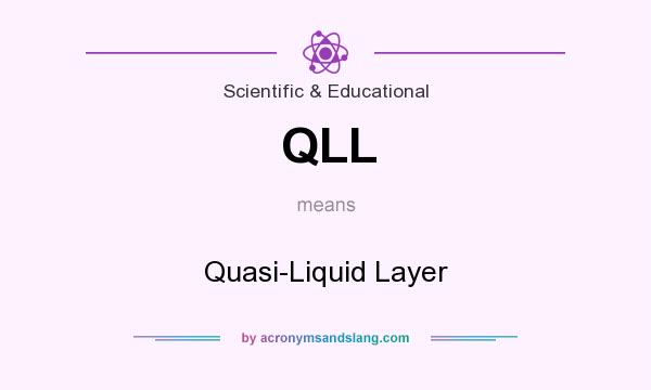 What does QLL mean? It stands for Quasi-Liquid Layer