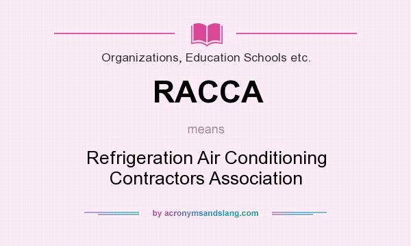 What does RACCA mean? It stands for Refrigeration Air Conditioning Contractors Association