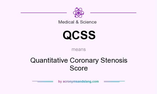 What does QCSS mean? It stands for Quantitative Coronary Stenosis Score