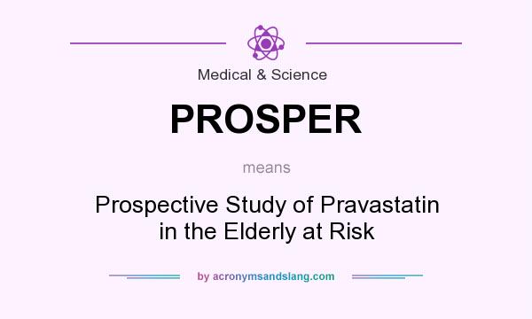 What does PROSPER mean? It stands for Prospective Study of Pravastatin in the Elderly at Risk