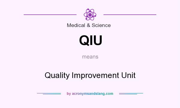 What does QIU mean? It stands for Quality Improvement Unit