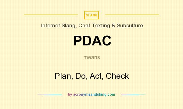 What does PDAC mean? It stands for Plan, Do, Act, Check