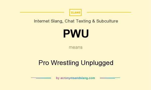 What does PWU mean? It stands for Pro Wrestling Unplugged