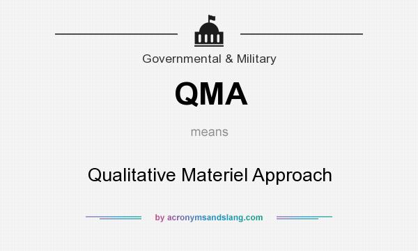 What does QMA mean? It stands for Qualitative Materiel Approach