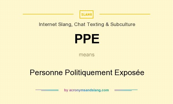 What does PPE mean? It stands for Personne Politiquement Exposée