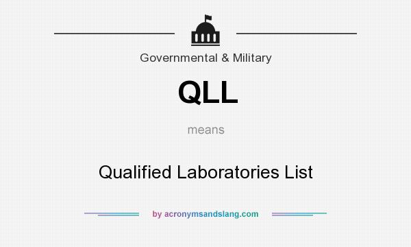 What does QLL mean? It stands for Qualified Laboratories List