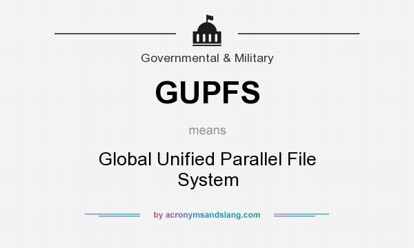 What does GUPFS mean? It stands for Global Unified Parallel File System