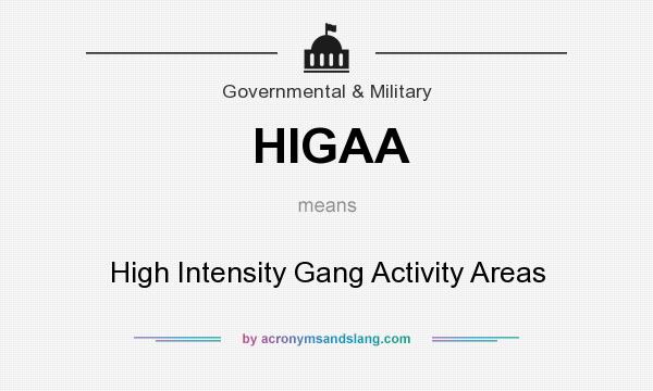 What does HIGAA mean? It stands for High Intensity Gang Activity Areas