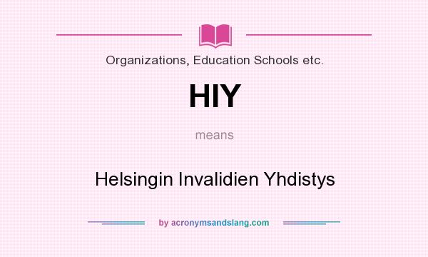 What does HIY mean? It stands for Helsingin Invalidien Yhdistys