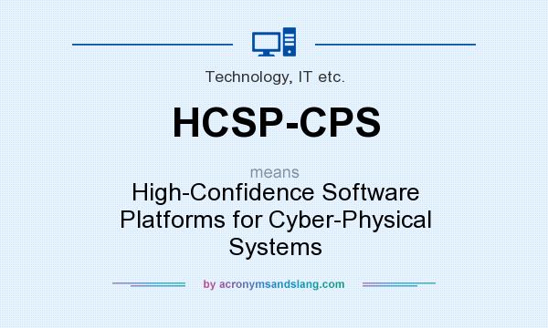 What does HCSP-CPS mean? It stands for High-Confidence Software Platforms for Cyber-Physical Systems
