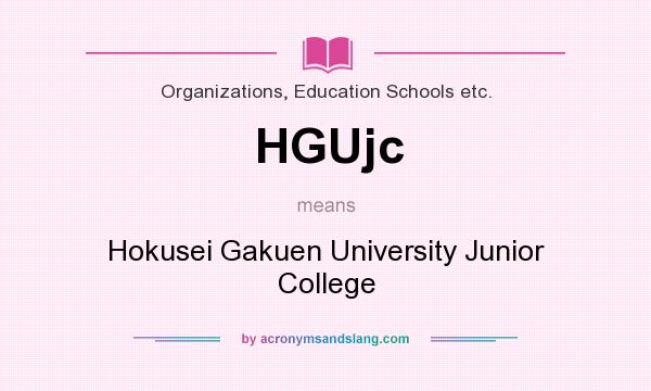 What does HGUjc mean? It stands for Hokusei Gakuen University Junior College