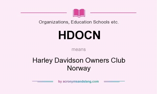 What does HDOCN mean? It stands for Harley Davidson Owners Club Norway