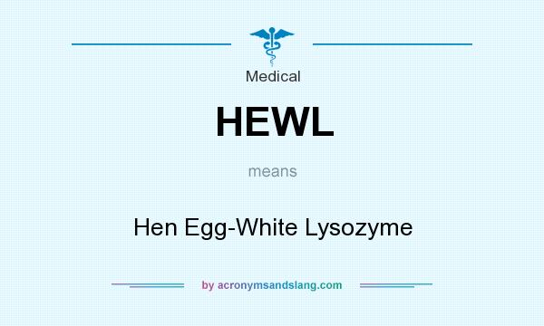 What does HEWL mean? It stands for Hen Egg-White Lysozyme