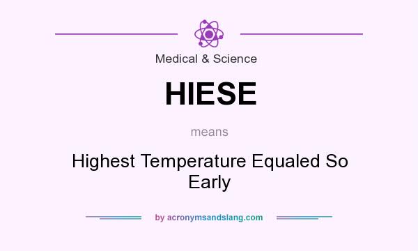 What does HIESE mean? It stands for Highest Temperature Equaled So Early